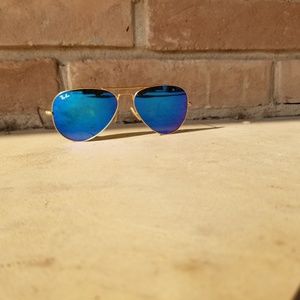 Blue Tint, gold trim Ray Bans
